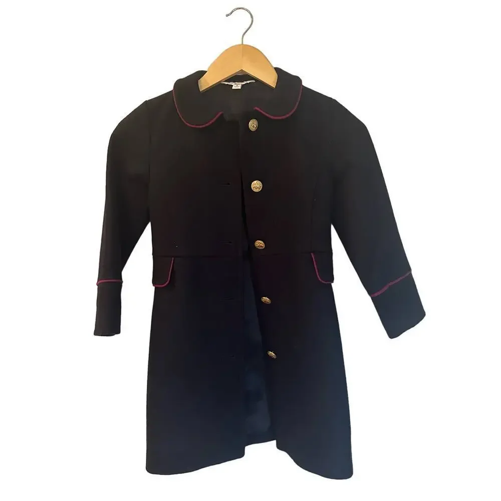 Brooks Brothers Girls Dress Coat sz S peter pan collar dress coat
